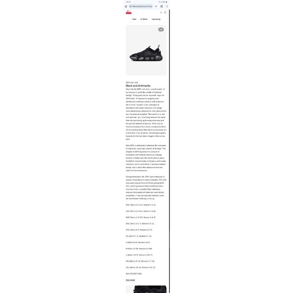 NEW Nike ISPA Link Axis Shoes FZ3507-002 Size XS (7-8) Black main image 7